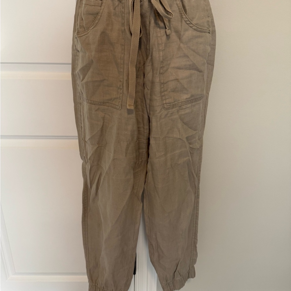 Linen Casual Tan Joggers